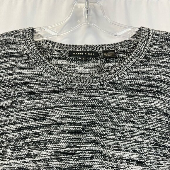 Jeanne Pierre Womens Tunic Sweater Black White Marled Long Sleeve Pockets L - Picture 3 of 9